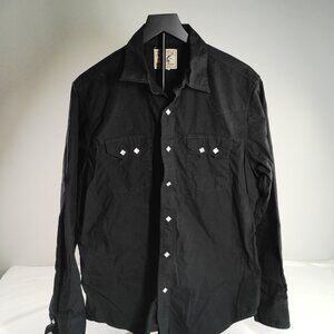American Living Black Shirt Silver Tone Details Men’s Classic Casual